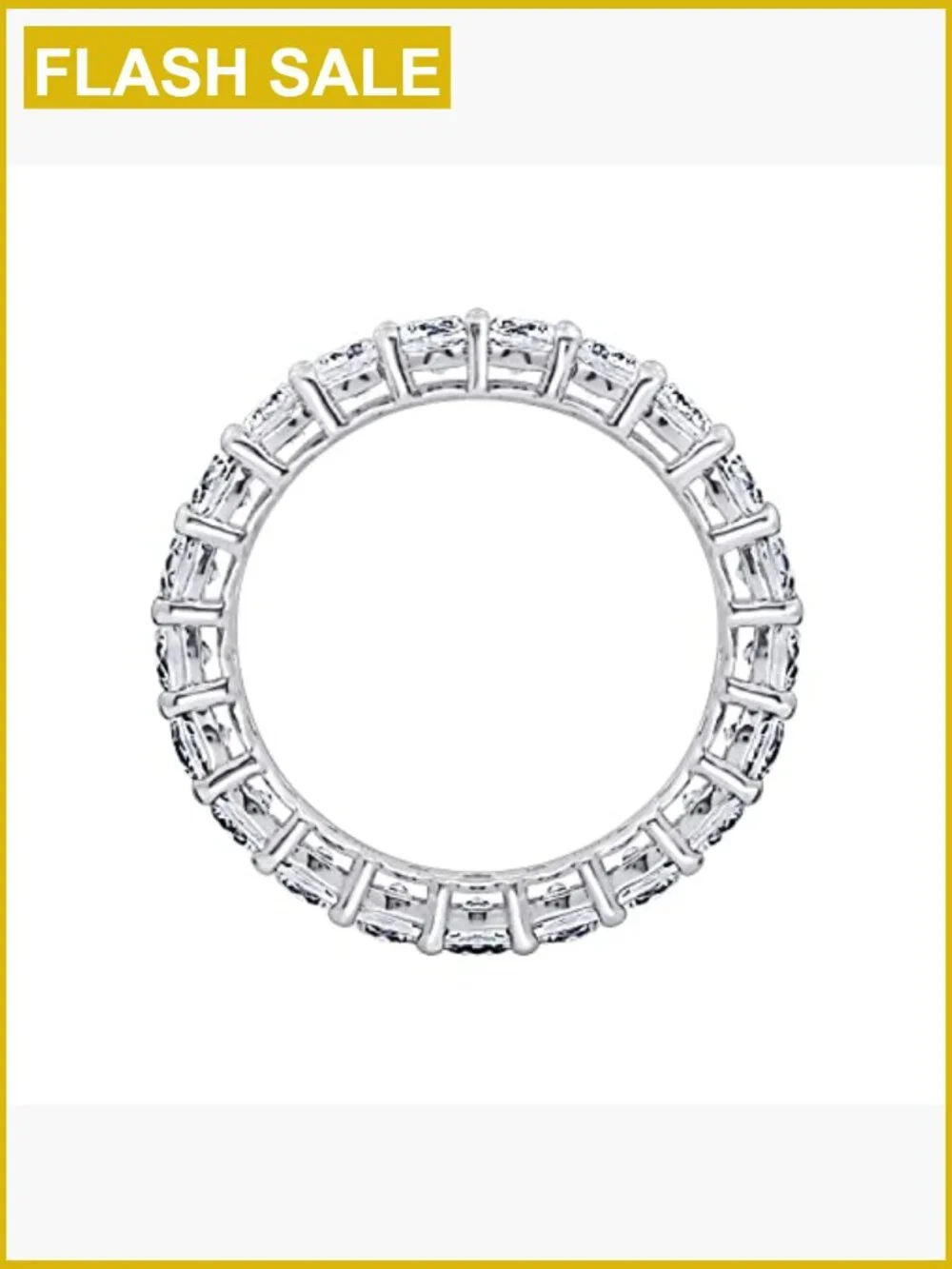 Sterling Silver Cubic Zirconia Eternity Band Ring Size 7 2ct